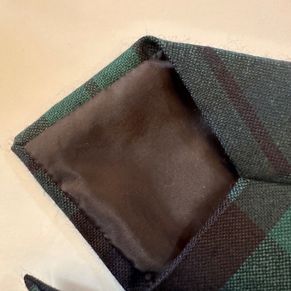 Ingles Buchan Wool Necktie made in Scotland Blue/Green Plaid - Picture 5 of 6